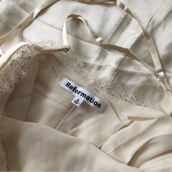 Reformation Maysen Silk Dress - Fior Di Latte - Picture 7 of 9